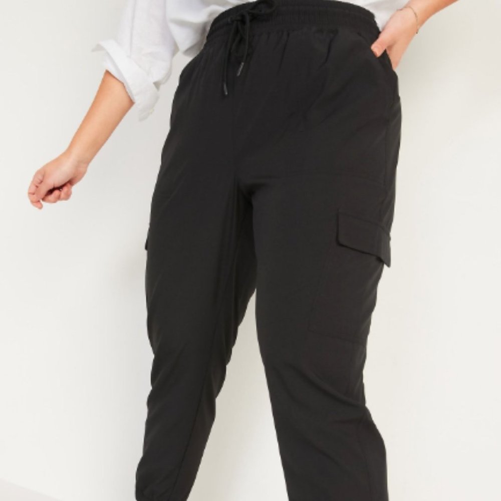 High-Waisted StretchTech Cargo Jogger Pants for Women